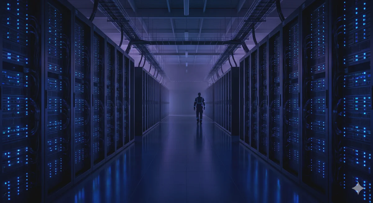 HPC sunucu rafları — veri merkezi